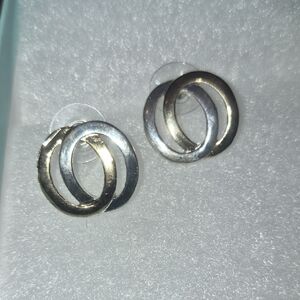 Elegant Silver and Gold Interlocking Earrings